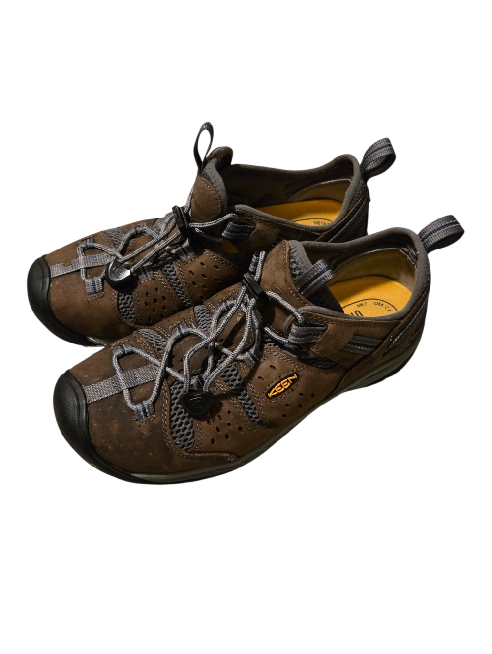 NWOT KEEN Brown & Gray Men's Lace-Lock Composote Toe Athletic Woek Shoes SIZE 9 - Picture 2 of 8